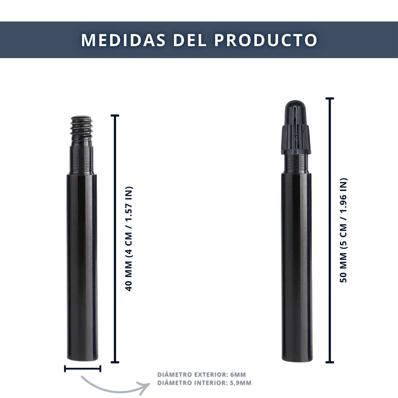 IBRIQO® Extensor 40mm Válvula Presta Bicicleta