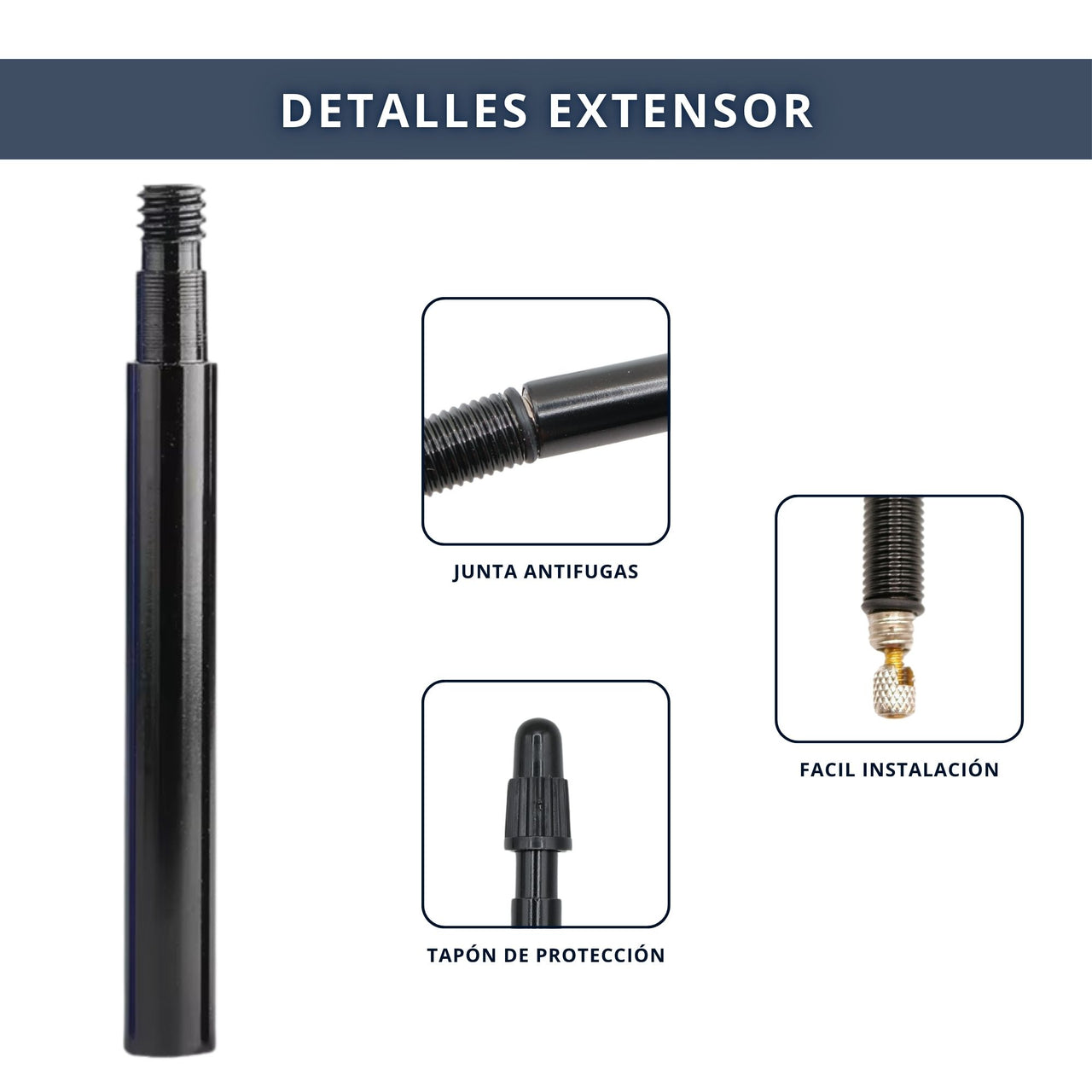 IBRIQO® Extensor 70mm Válvula Presta Bicicleta