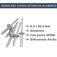 IBRIQO® – Remaches Ciegos Estancos de Aluminio con Junta EPDM | 6,4×30,2 mm | Fijación Hermética y Profesional