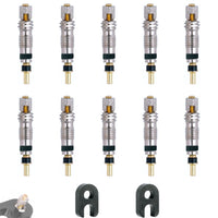 IBRIQO® Kit 10 Obuses Válvula Presta + 2 Llaves para Bicicleta MTB y Road