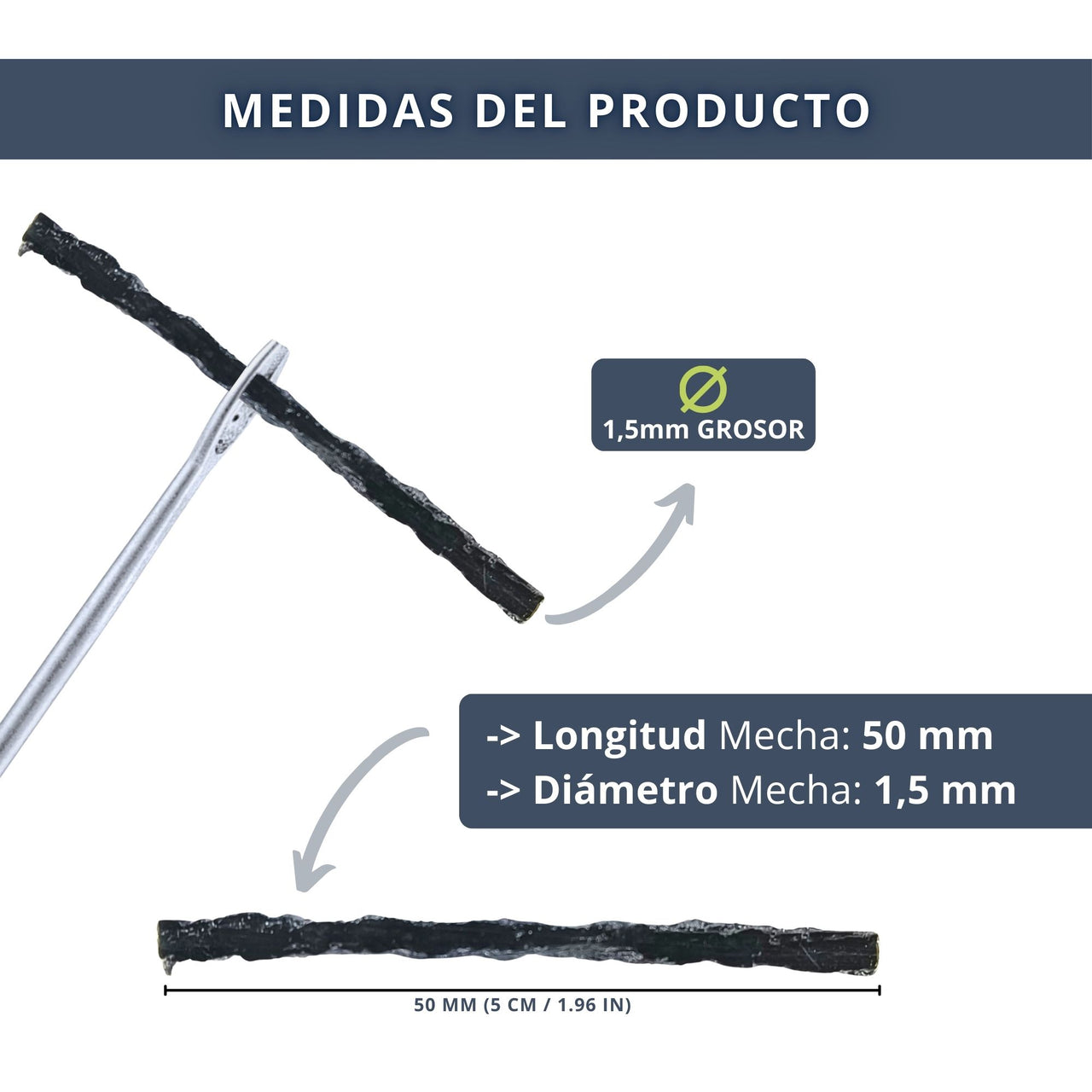 IBRIQO® 15 Mechas de Recambio 1,5x50mm MTB y ROAD