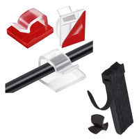 IBRIQO® 60 Clips Adhesivos Transparentes Sujeta Cables y 10 Bridas