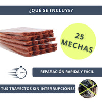 IBRIQO® Pack 25 Mechas de Recambio 6x100mm para Kits Reparación Pinchazos