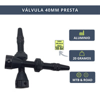 IBRIQO® Set 2 Válvulas Tubeless Presta 40mm MTB y ROAD