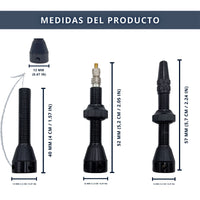 IBRIQO® Set 2 Válvulas Tubeless Presta 40mm MTB y ROAD