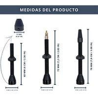 IBRIQO® Set 2 Válvulas Tubeless Presta 60mm MTB y ROAD