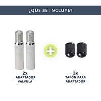 IBRIQO® Set 2 Adaptadores Prolongador para Válvula de Patinete Eléctrico