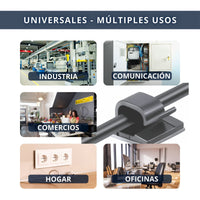 IBRIQO® 60 Clips Adhesivos Transparentes Sujeta Cables y 10 Bridas
