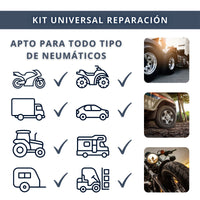 IBRIQO® Kit Reparación Pinchazos para Neumáticos