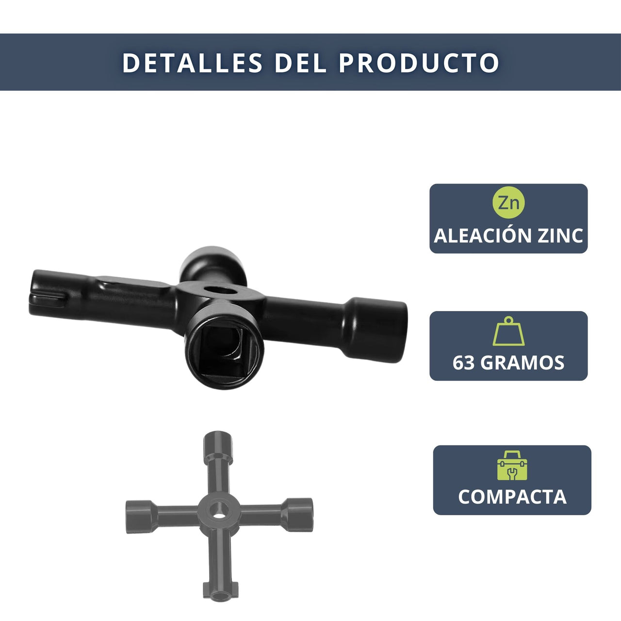 IBRIQO® Llave Universal Multifuncional de 4 Puntas