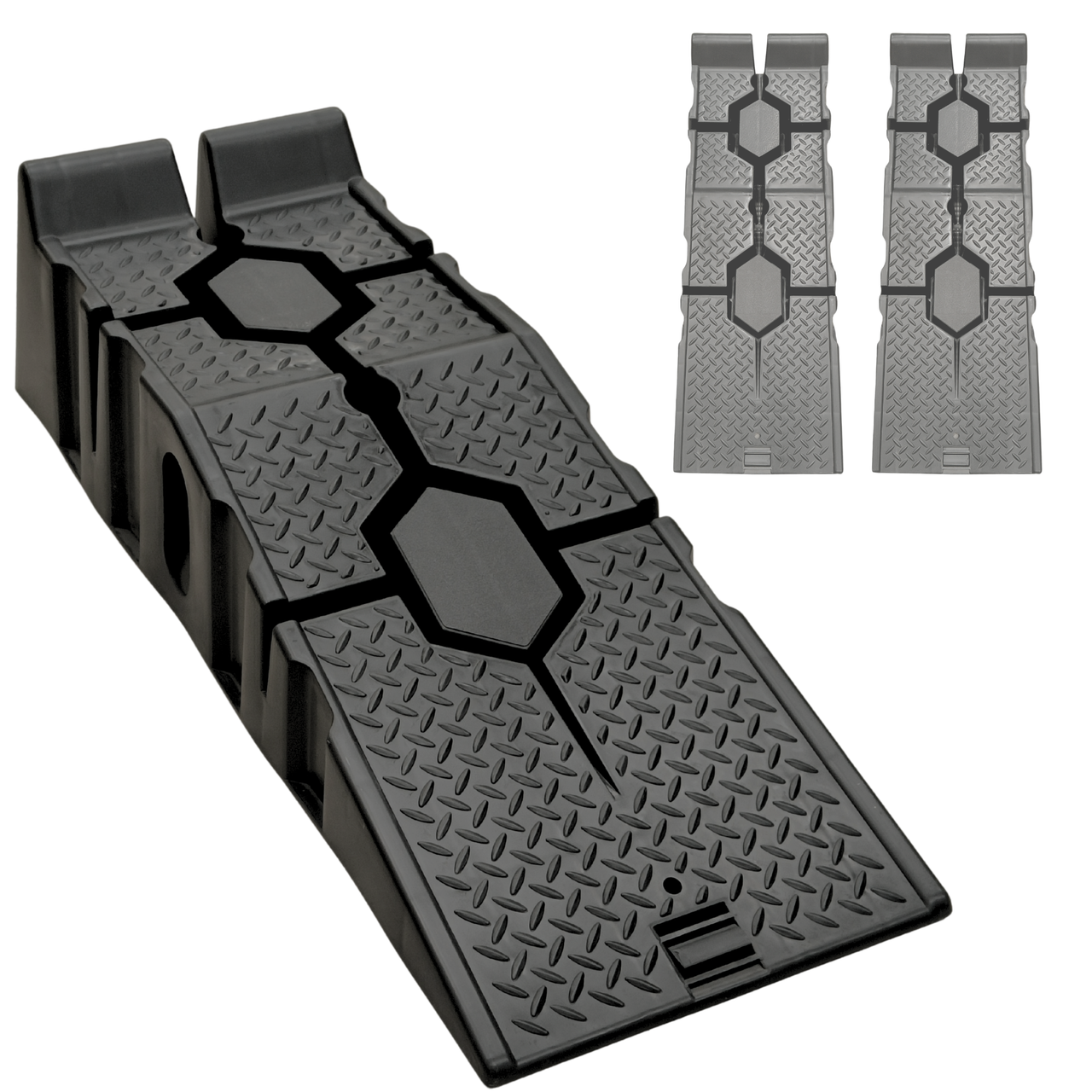 IBRIQO® Rampas Elevadoras para Coche | Capacidad 2,5 Toneladas | Juego de 2 Unidades