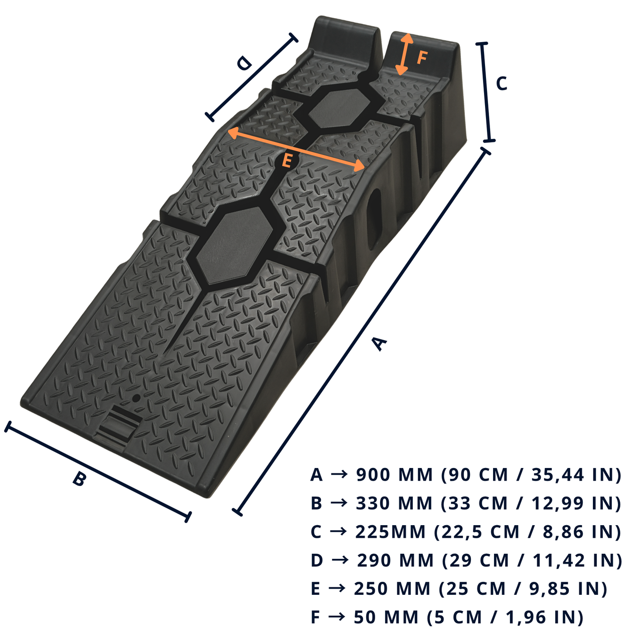 IBRIQO® Rampas Elevadoras para Coche | Capacidad 2,5 Toneladas | Juego de 2 Unidades