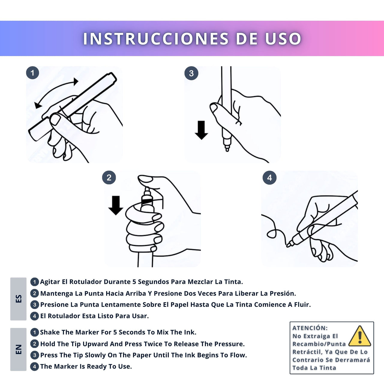 IBRIQO® Rotuladores de Purpurina Metalizados 12 Colores