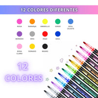 IBRIQO® Rotuladores de Purpurina Metalizados 12 Colores