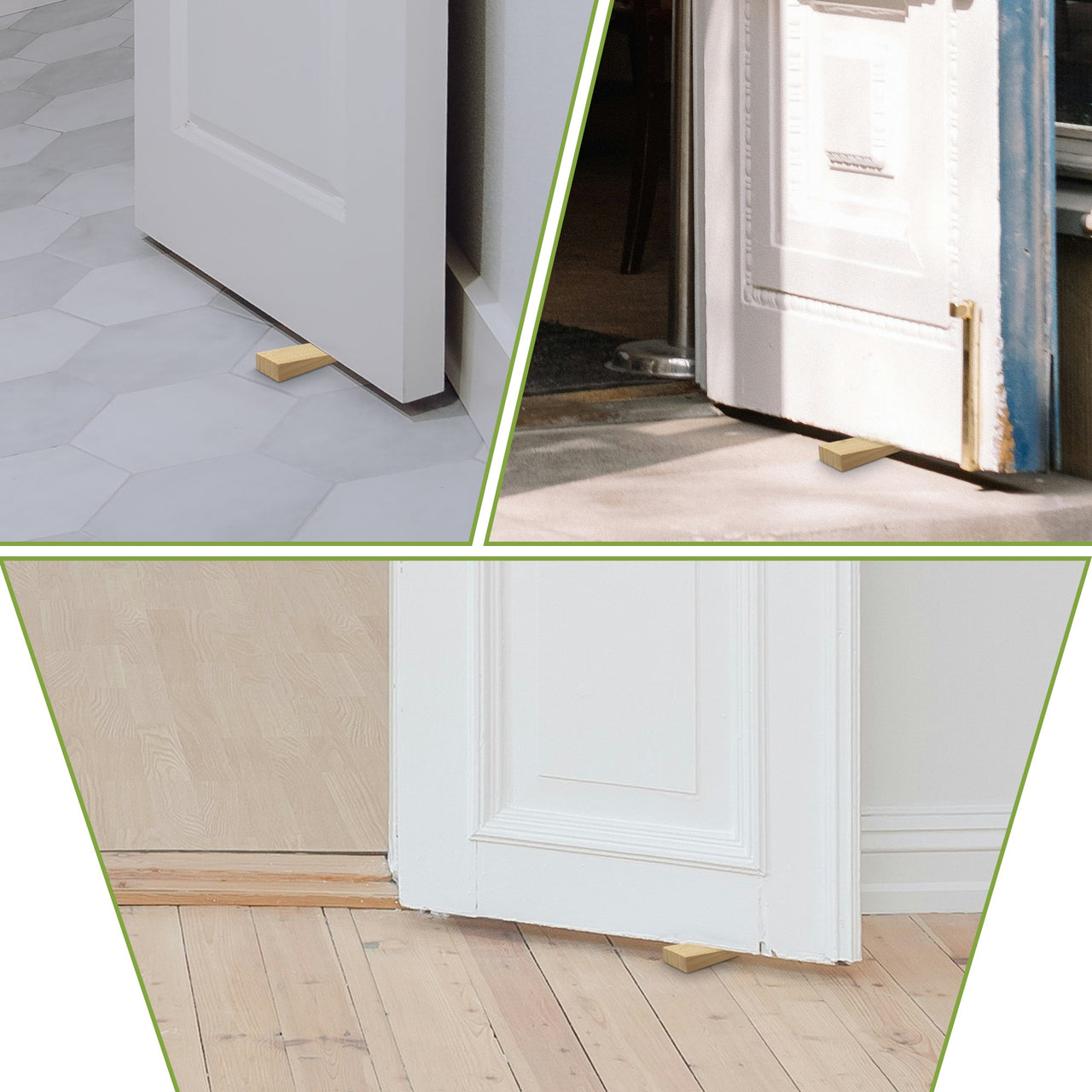 IBRIQO® Set 2 Topes de Puerta de Bambú Antideslizante