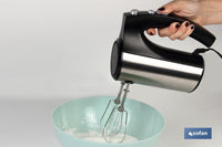 Cofan – Batidora de Varillas Maneli 350W | 5 Velocidades + Turbo | Acero Inox Cepillado | Ideal para Repostería