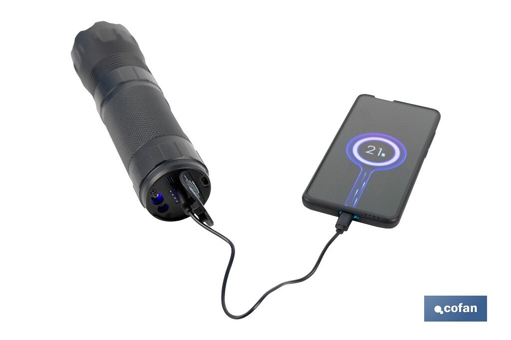 Cofan – Arrancador Portátil de Baterías 600 A | Linterna LED 330 Lúmenes | Power Bank USB | Gasolina hasta 5000 cc y Diésel hasta 3000 cc