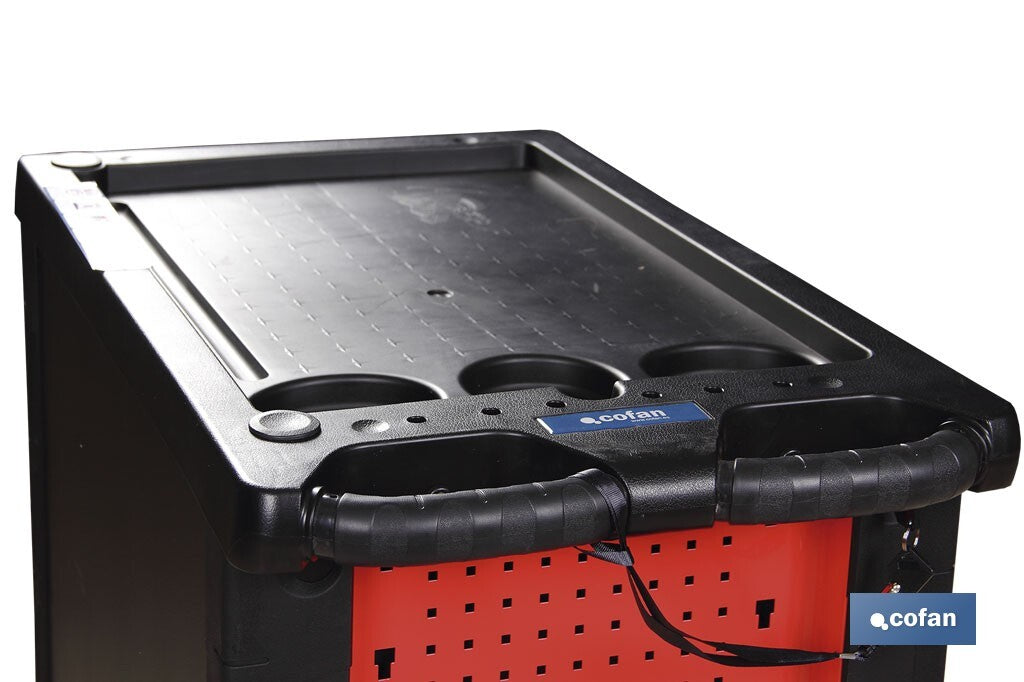 Cofan – Carro Herramientas 7 Cajones Mod. Security | Sistema Antivuelco y Cerradura | Ruedas con Freno | Acero Epoxi