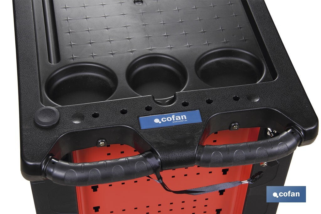 Cofan – Carro Herramientas 7 Cajones Mod. Security | Sistema Antivuelco y Cerradura | Ruedas con Freno | Acero Epoxi
