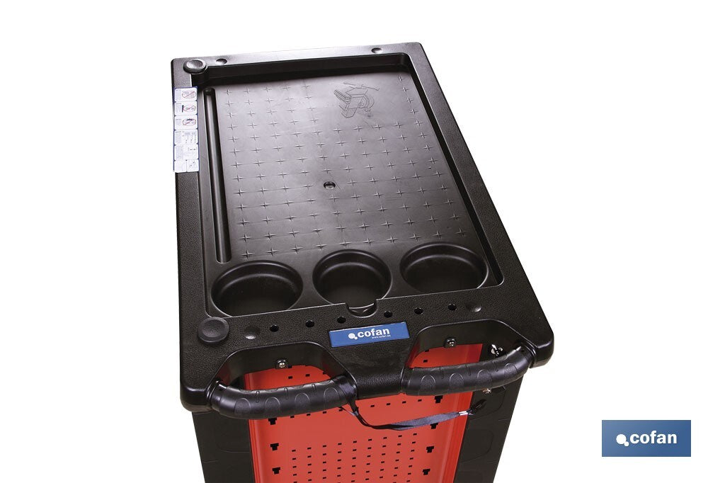 Cofan – Carro Herramientas 7 Cajones Mod. Security | Sistema Antivuelco y Cerradura | Ruedas con Freno | Acero Epoxi