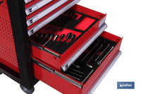 Cofan – Carro Herramientas 7 Cajones Mod. Security | Sistema Antivuelco y Cerradura | Ruedas con Freno | Acero Epoxi