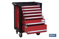 Cofan – Carro Herramientas 7 Cajones Mod. Security | Sistema Antivuelco y Cerradura | Ruedas con Freno | Acero Epoxi