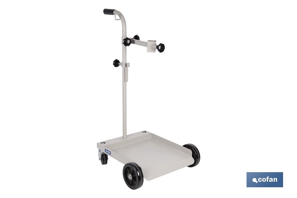 Cofan – Carretilla Portabidones | Para Bidones de 60 L | Ruedas PU + Nylon | Mango Acolchado | Uso Industrial y Taller