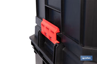 Cofan – Set Modular 3 Cajas de Herramientas con Ruedas y Asa Telescópica | Heavy Duty | 53 x 35,5 x 82,5 cm