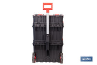 Cofan – Set Modular 3 Cajas de Herramientas con Ruedas y Asa Telescópica | Heavy Duty | 53 x 35,5 x 82,5 cm