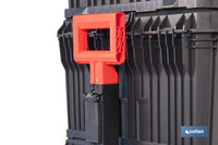 Cofan – Set Modular 3 Cajas de Herramientas con Ruedas y Asa Telescópica | Heavy Duty | 53 x 35,5 x 82,5 cm