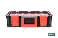 Cofan – Caja de Herramientas Modular con Organizadores | Tapa Policarbonato | 8 Compartimentos | 20 kg