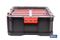 Cofan – Caja de Herramientas Modular con Organizadores | Tapa Policarbonato | 8 Compartimentos | 20 kg
