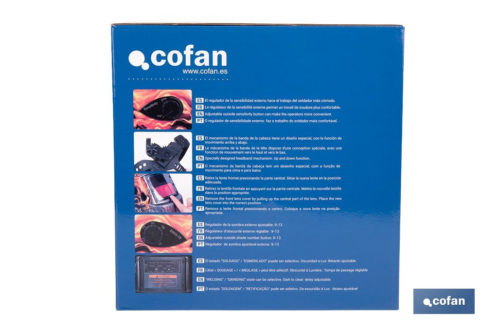 Cofan – Casco de Soldadura Automático Fire Skull Solar DIN 9-13 | Para ARC, MIG, MAG y TIG