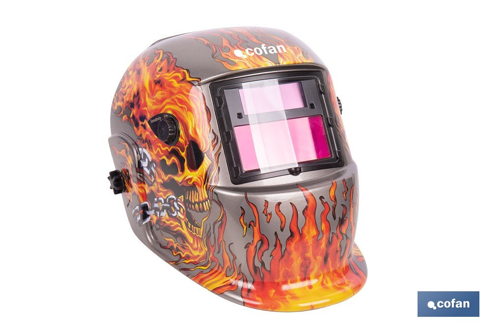 Cofan – Casco de Soldadura Automático Fire Skull Solar DIN 9-13 | Para ARC, MIG, MAG y TIG