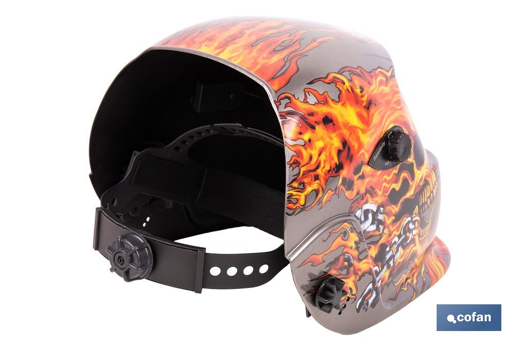 Cofan – Casco de Soldadura Automático Fire Skull Solar DIN 9-13 | Para ARC, MIG, MAG y TIG