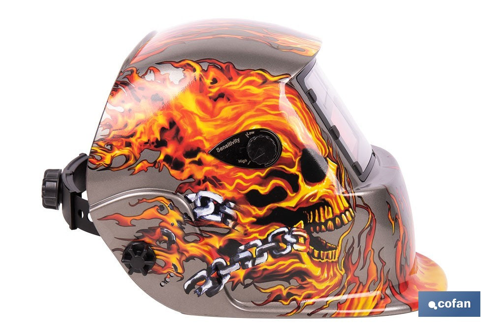 Cofan – Casco de Soldadura Automático Fire Skull Solar DIN 9-13 | Para ARC, MIG, MAG y TIG