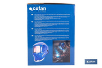 Cofan – Casco de Soldadura Automático Blue Flying Shark Solar DIN 4-9 / 9-13 | 4 Sensores y Visor Panorámico
