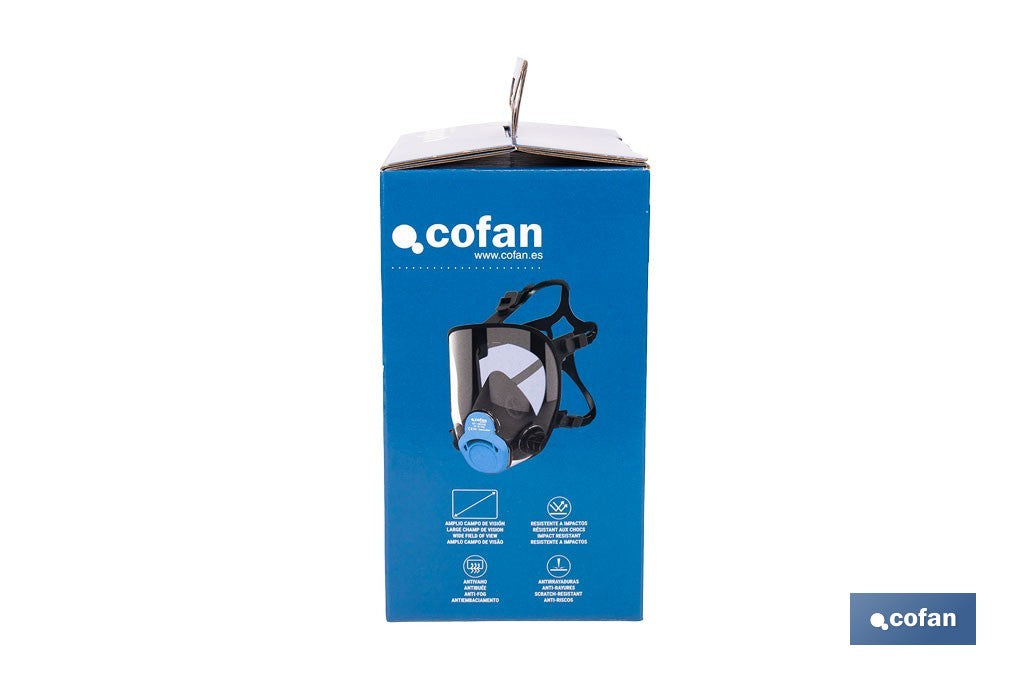 Cofan – Máscara Completa Clase 1 para Doble Filtro Lateral | Visor Alta Protección EN 136 y EN 166
