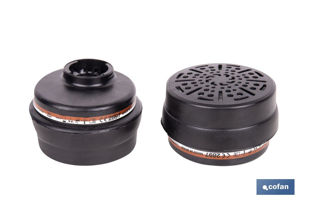 Cofan – Set de 2 Filtros A1P3 para Máscara Completa | Protección Gases, Vapores y Partículas P3