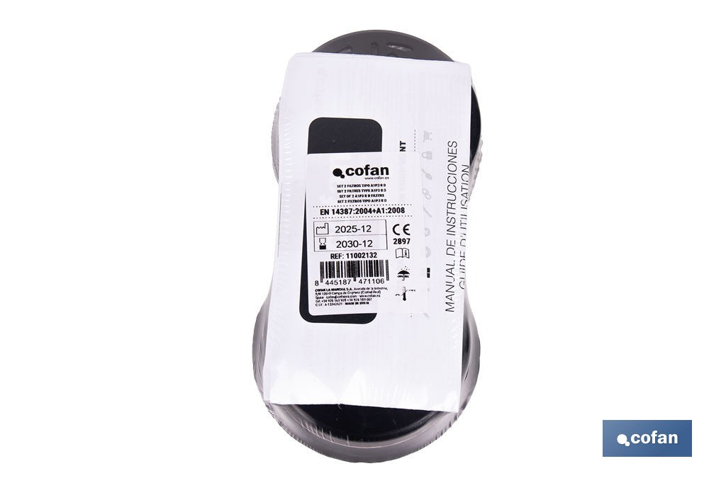 Cofan – Set de 2 Filtros A1P3 para Máscara Completa | Protección Gases, Vapores y Partículas P3