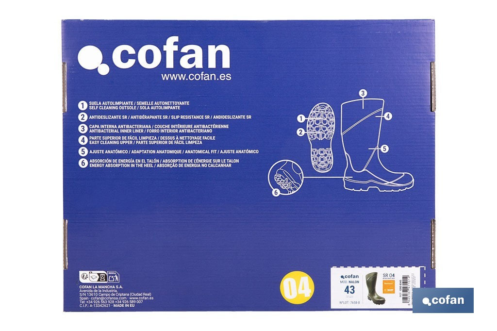 Cofan – Botas de Agua PU y Elastopan Verdes | Resistentes hasta -50 °C | Suela Antideslizante OB SR | Tallas 36–49