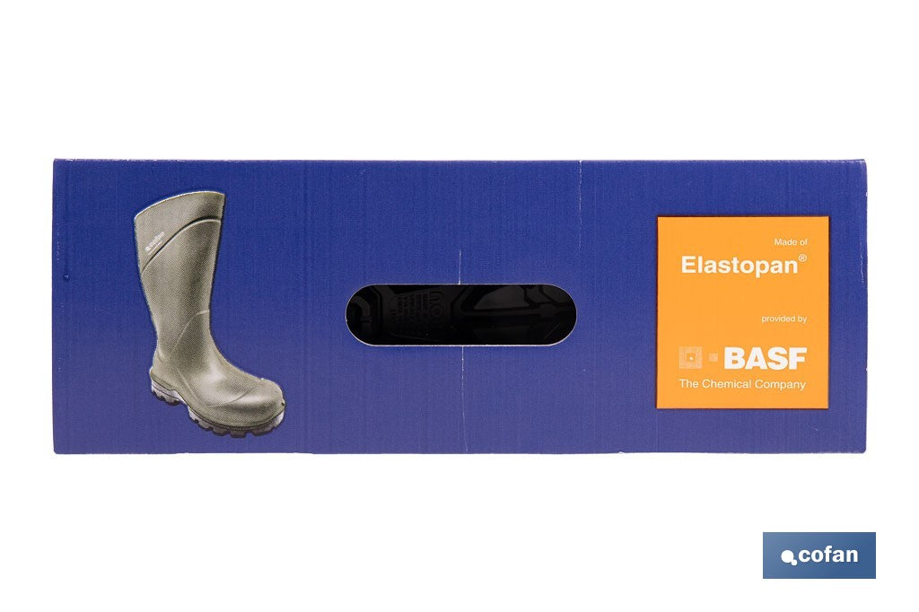 Cofan – Botas de Agua PU y Elastopan Verdes | Resistentes hasta -50 °C | Suela Antideslizante OB SR | Tallas 36–49