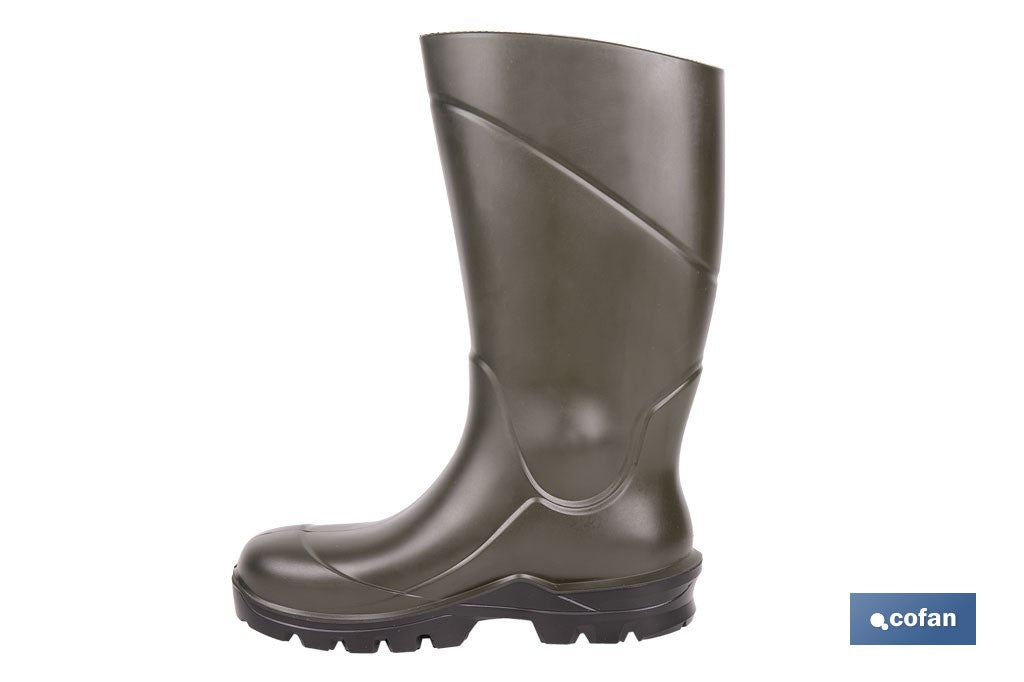 Cofan – Botas de Agua PU y Elastopan Verdes | Resistentes hasta -50 °C | Suela Antideslizante OB SR | Tallas 36–49
