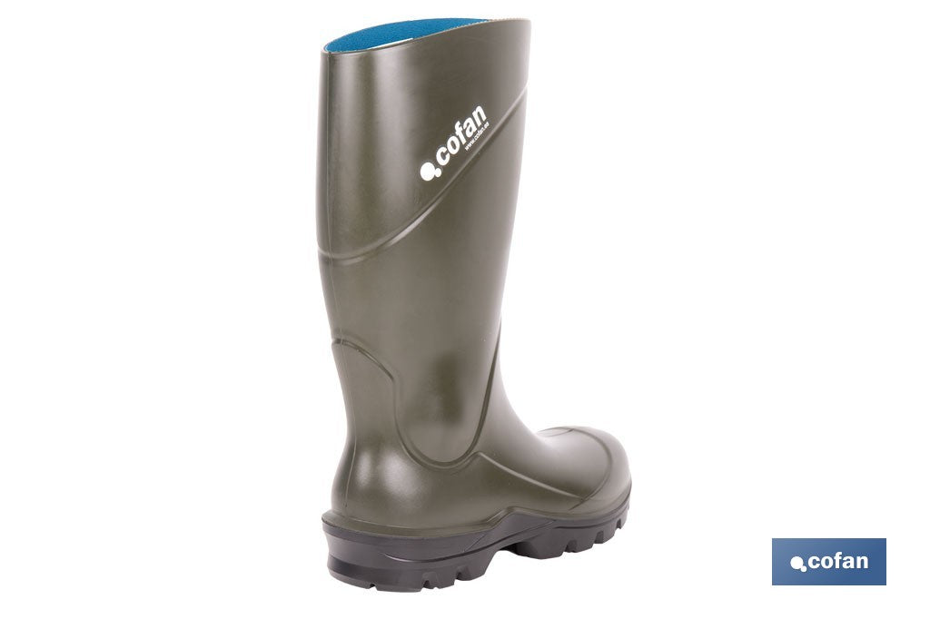 Cofan – Botas de Agua PU y Elastopan Verdes | Resistentes hasta -50 °C | Suela Antideslizante OB SR | Tallas 36–49