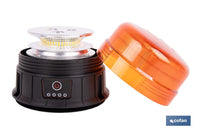 Cofan – Luz Emergencia Rotativa 360° | Recargable USB-C | Base Magnética | LED Ámbar | ECE R65 IP66