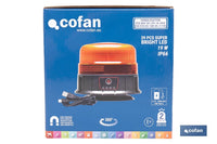 Cofan – Luz Emergencia Rotativa 360° | Recargable USB-C | Base Magnética | LED Ámbar | ECE R65 IP66