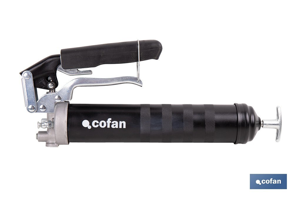Cofan – Bomba de Engrase Dual Tipo Pistola y Palanca | Hasta 7000 PSI | Compatible con Cartucho 400 g o Grasa a Granel | Uso Profesional