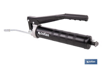 Cofan – Bomba de Engrase Profesional de Doble Pistón | Alta Presión 6000 PSI | Capacidad 400 g | Uso Intensivo y Volumen Elevado