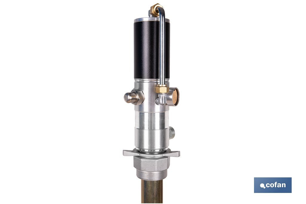 Cofan – Bomba Neumática Lubricante 3:1 | Caudal 14 LPM | Hasta 10 Bares | Para Bidones de 60 o 205 Litros | Uso Industrial Continuo