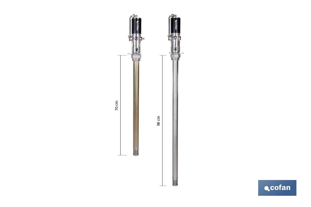 Cofan – Bomba Neumática Lubricante 3:1 | Caudal 14 LPM | Hasta 10 Bares | Para Bidones de 60 o 205 Litros | Uso Industrial Continuo